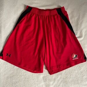 Under Armour Men's Red and Black Athletic Shorts